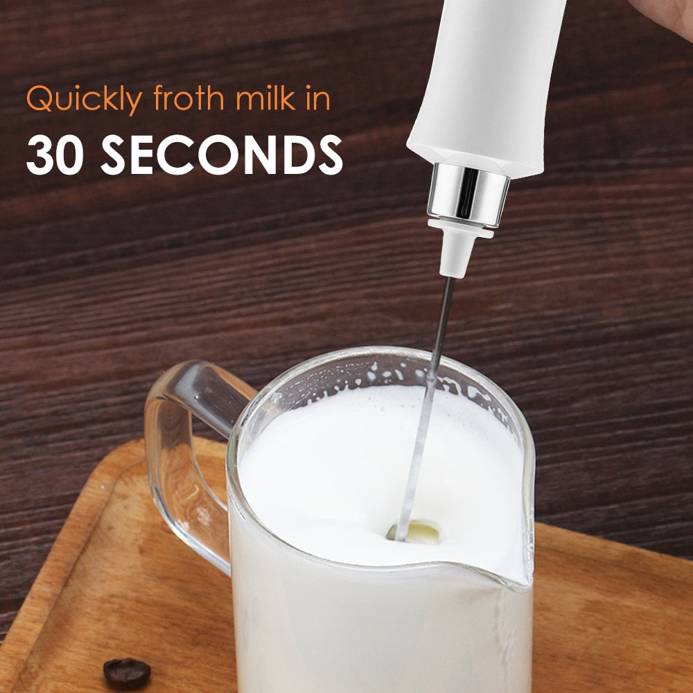 3 in 1 Milk Frother Electric Milk Foamer Coffee Blender Portable Mini