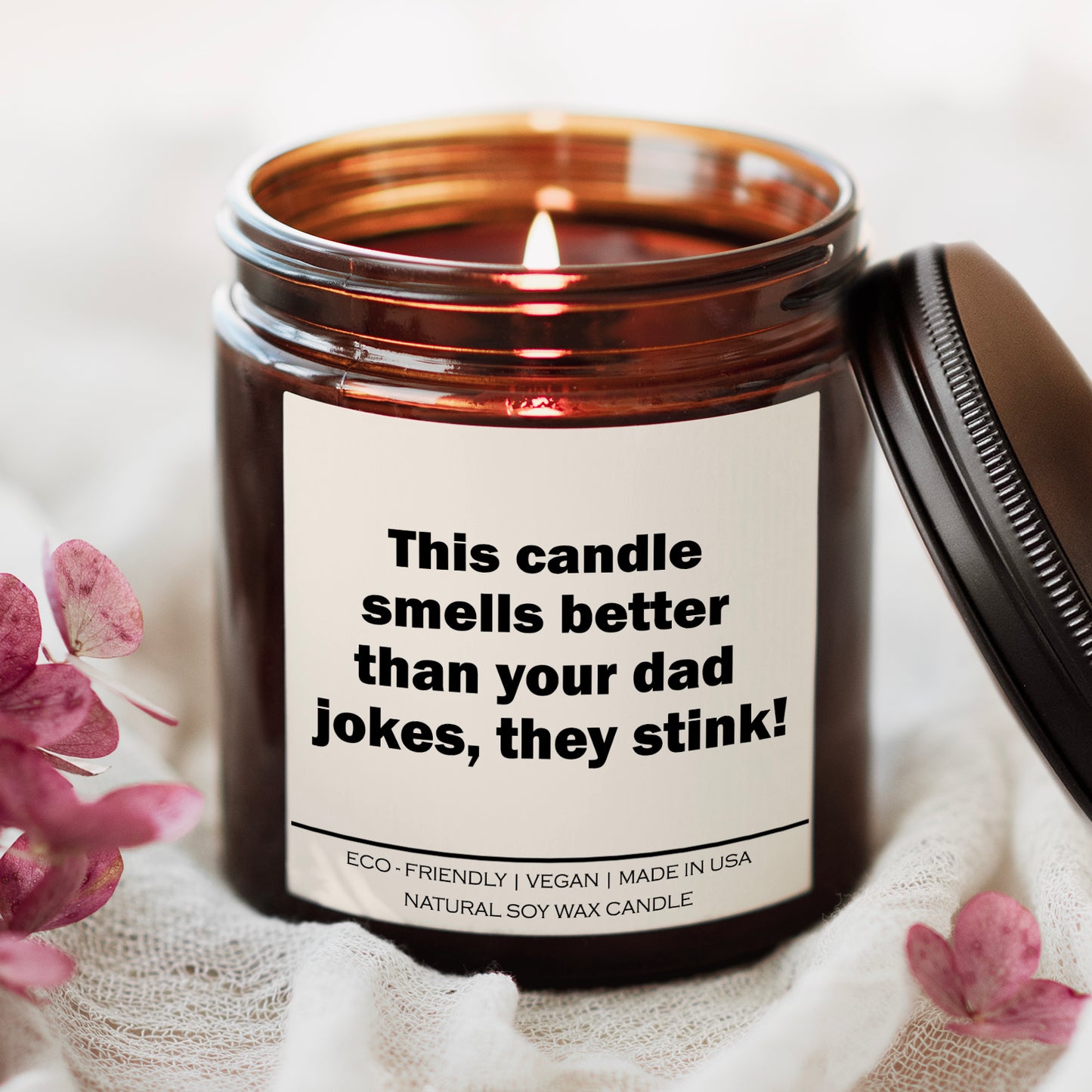 This candle smells better than your dad jokes, they stink Candle